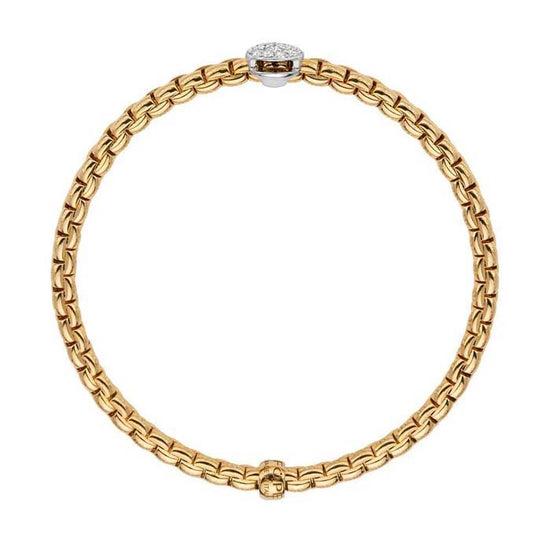 FOPE Eka Collection Flex'it Bracelet with Diamonds in 18K Yellow and White Gold