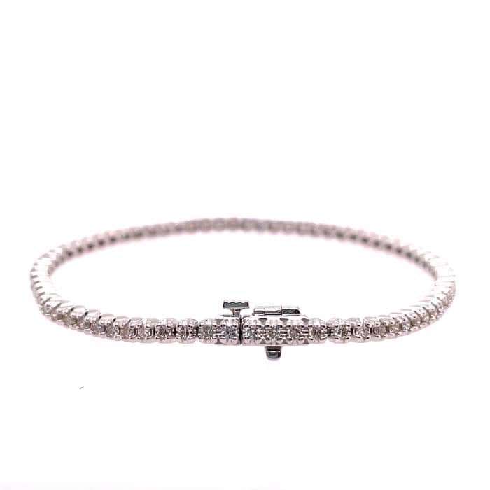 Mountz Collection 2.0CTW 7" Illusion Set Diamond Straightline Bracelet in 14K White Gold