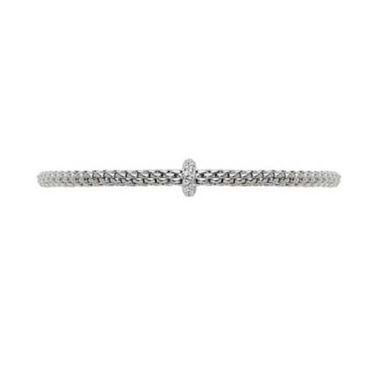 FOPE Prima Collection Flex'it Bracelet with Diamonds in 18K White Gold