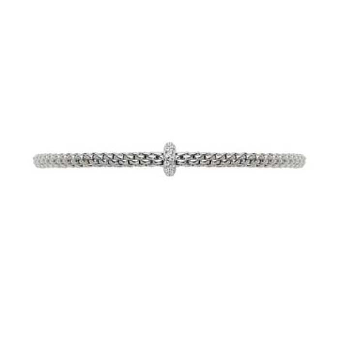 FOPE Prima Collection Flex'it Bracelet with Diamonds in 18K White Gold