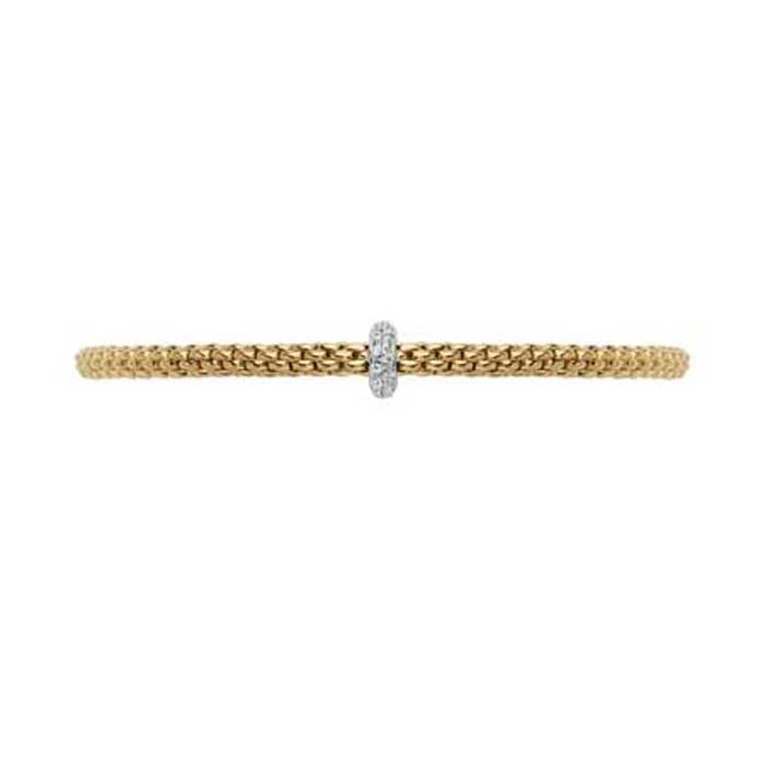 FOPE Prima Collection Flex'it Bracelet with Diamonds in 18K Yellow and White Gold