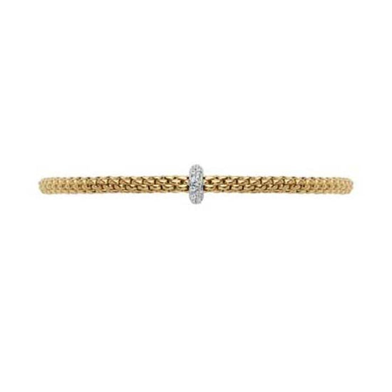 FOPE Prima Collection Flex'it Bracelet with Diamonds in 18K Yellow and White Gold