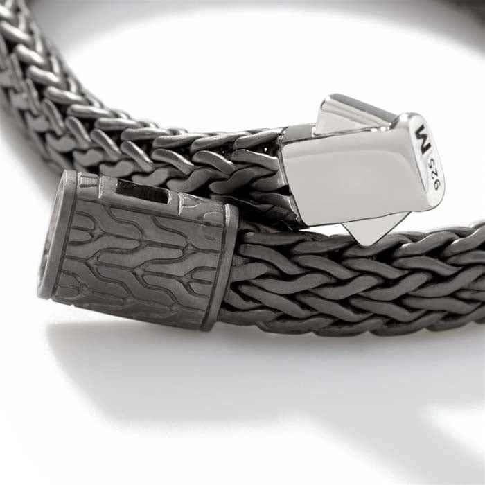 John Hardy Men's Classic Chain Matte Black Bracelet in Sterling Silver