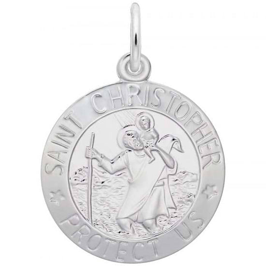 Rembrandt St. Christopher Disc Charm in Sterling Silver