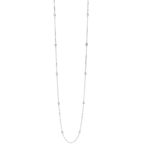 Mountz Collection 1/4CTW Diamond by the Yard Necklace in 14K White Gold