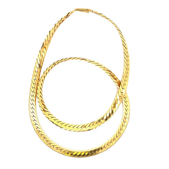 Estate Solid Herringbone Chain in 14K Yellow Gold