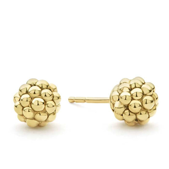 LAGOS Caviar Small Beaded Stud Earrings in 18K Yellow Gold