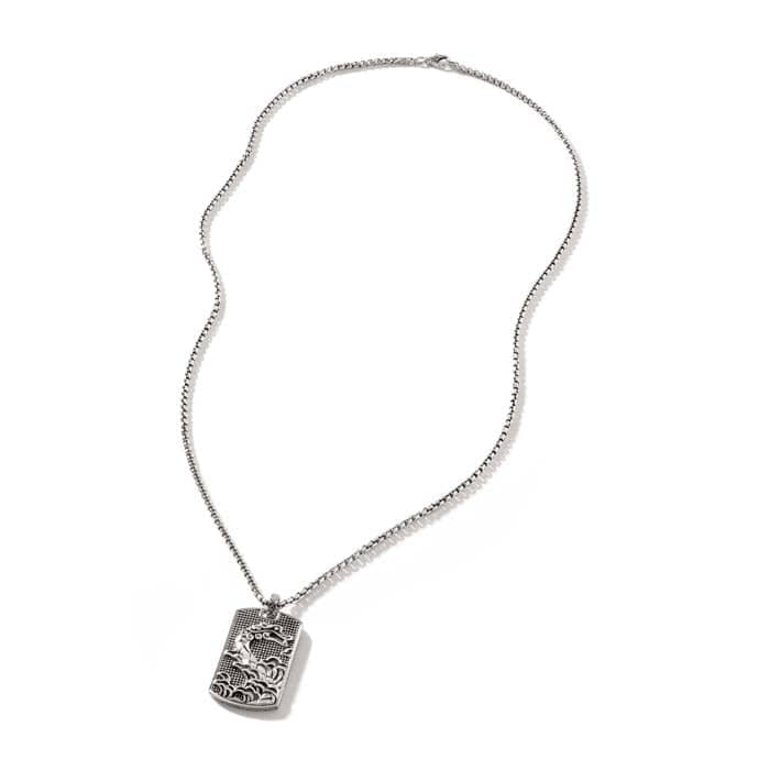 John Hardy Legends Naga Dog Tag Necklace in Sterling Silver