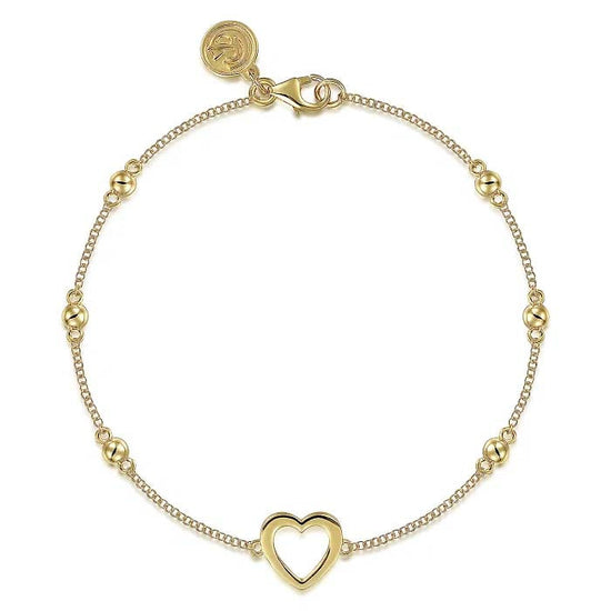 Gabriel & Co Open Heart Bujukan Bracelet in 14K Yellow Gold