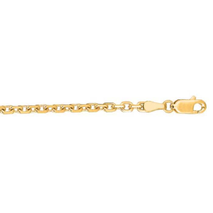 Mountz Collection 18" Diamond Cut Cable Link Chain in 14K Yellow Gold