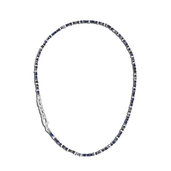 John Hardy Beaded Hybrid Transformable Bracelet/Necklace with Lapis Lazuli in Sterling Silver