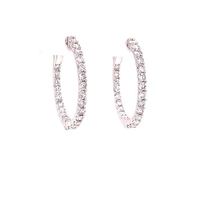 Mountz Collection 1.93TW Inside/Outside Round Diamond Hoop Earrings in 14K White Gold