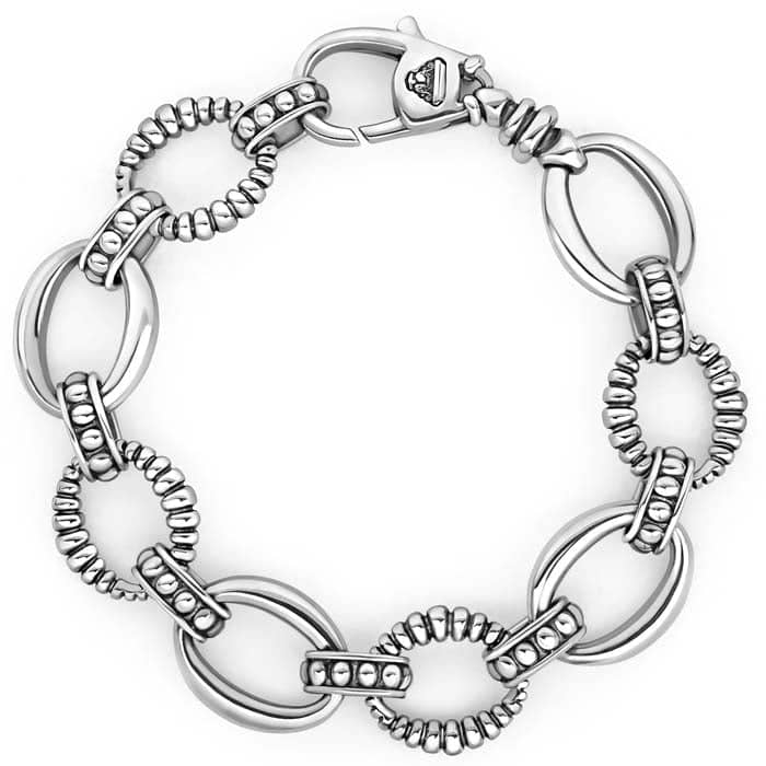 LAGOS 15MM Oval Link Caviar Bracelet in Sterling Silver