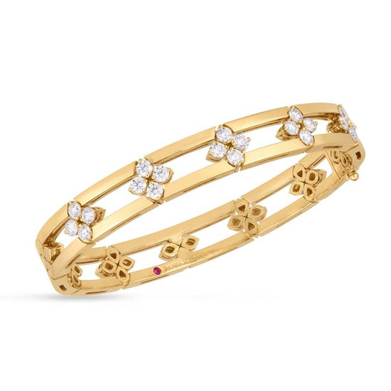 Roberto Coin Love in Verona Diamond Bangle Bracelet in 18K Yellow Gold