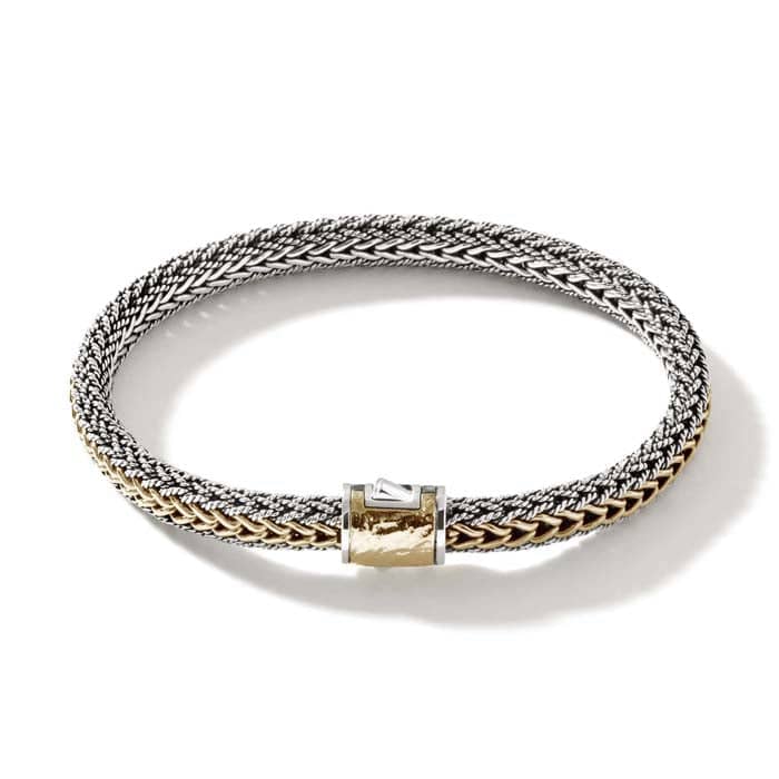 John Hardy 7MM Icon Bracelet in Sterling Silver & 18K Yellow Gold