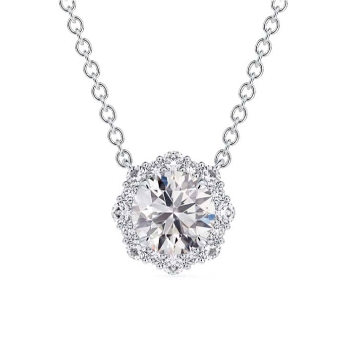 De Beers Forevermark Center of My Universe Floral Halo Diamond Pendant ...