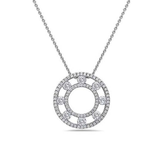 Charles Krypell Diamond Air Circle Pendant in 18K White Gold