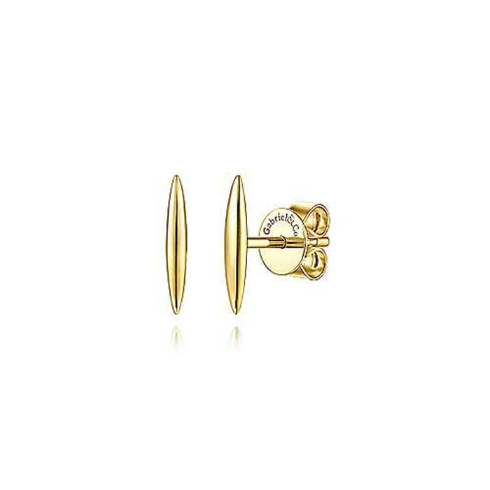 Gabriel & Co. Smooth Bar Stud Earrings in 14K Yellow Gold