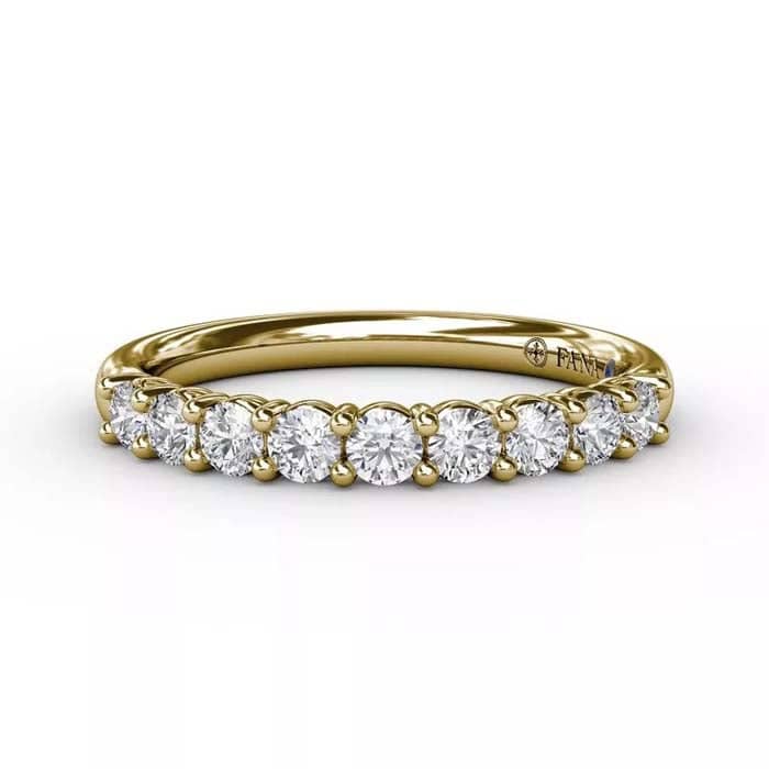 Fana Shared Prong Diamond Wedding Band in 14K Yellow Gold