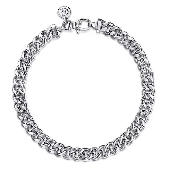 Gabriel & Co. 8" Diamond Cut Cuban Link Bracelet in Sterling Silver