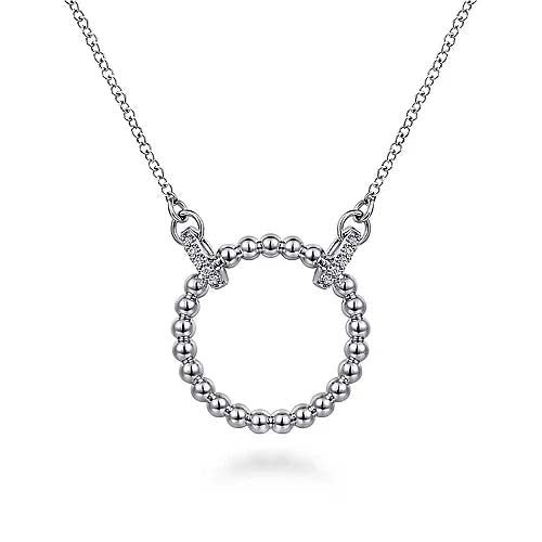 Gabriel & Co. Bujukan Open Circle Pendant with White Sapphires in Sterling Silver