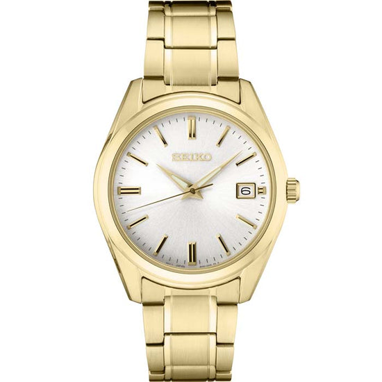 Seiko 40.2MM White Dial Gold-Tone Stainless Steel Bracelet Watch