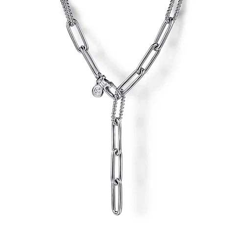 Gabriel & Co. 20" Bujukan Oval Link Chain Necklace in Sterling Silver