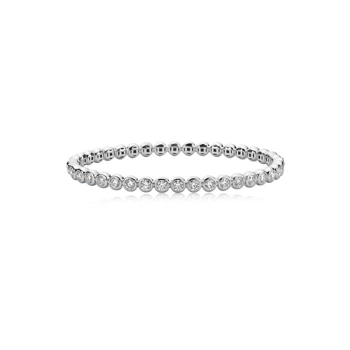 Charles Krypell Diamond Bubble Bangle Bracelet in 18K White Gold