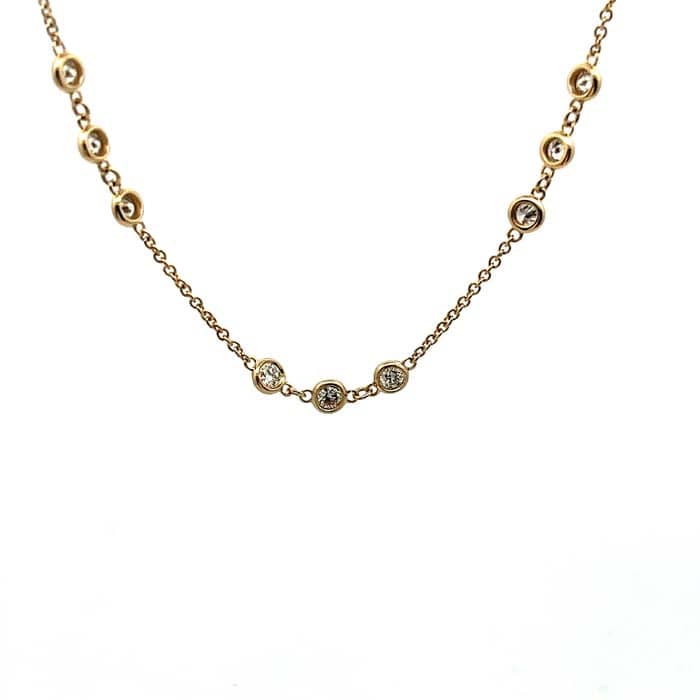 Mountz Collection 18" 2.0CTW Diamond By the Yard Necklace in 14K Yellow Gold