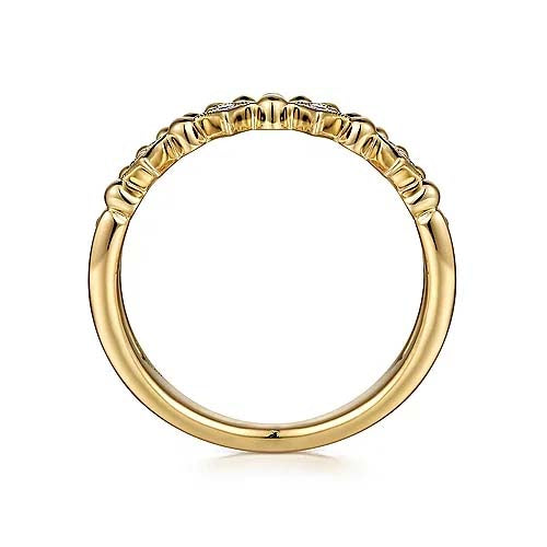 Gabriel & Co. Bujukan Diamond Double Band Easy Stackable Ring in 14K Yellow Gold