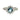 Mountz Collection Round Aquamarine Halo Ring in 14K White Gold