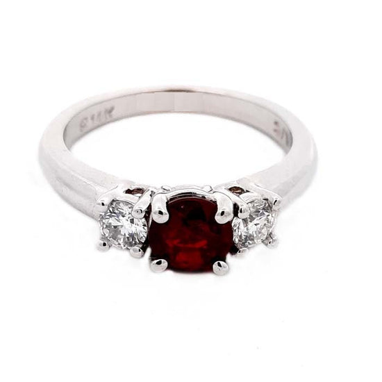 Mountz Collection Ruby and Diamond Ring in 14K White Gold