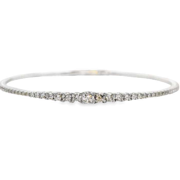 Mountz Collection Diamond Flexible Bangle Bracelet in 14K White Gold