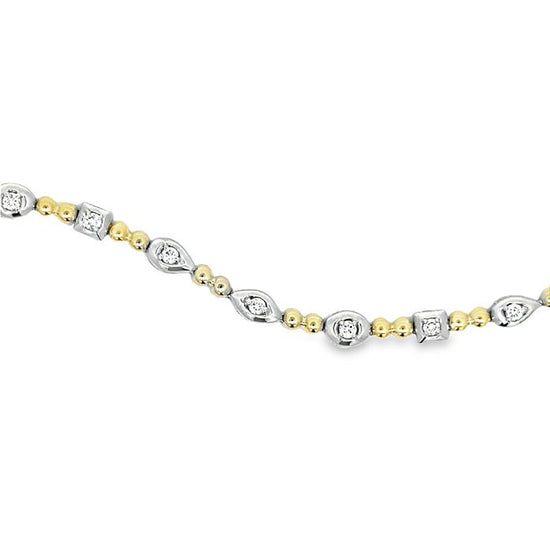 Mountz Collection Diamond Link Bracelet in 14K Yellow and White Gold