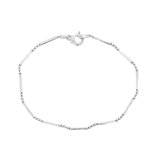 Estate Bar and Ball Link Bracelet in Sterling Silver