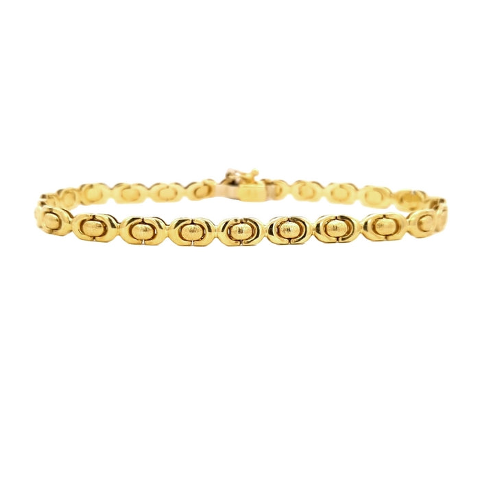 Estate Fancy Link Bracelet in 14K Yellow Gold