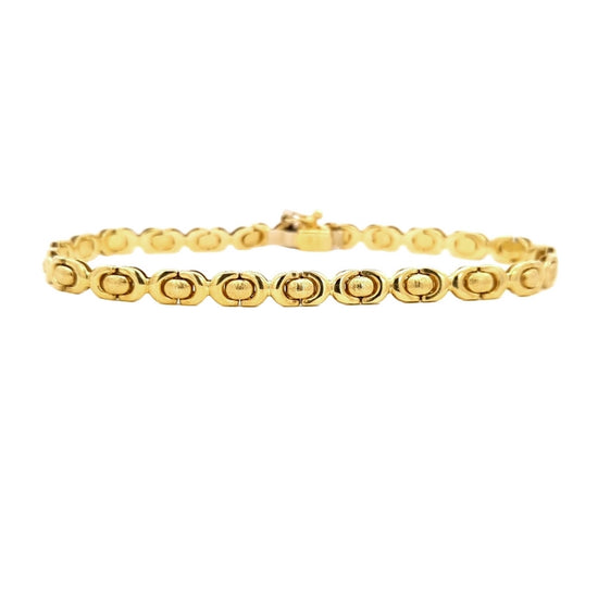 Estate Fancy Link Bracelet in 14K Yellow Gold