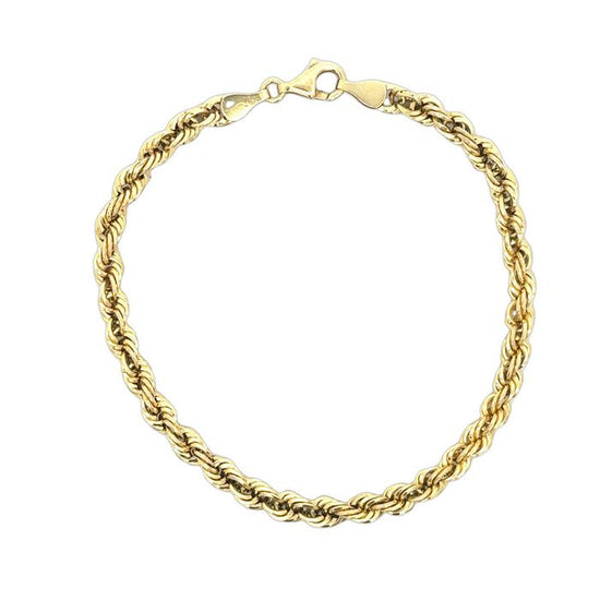 Estate Rope Chain Bracelet in 14K Yellow Gold