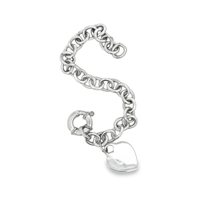 Estate Heart Charm Bracelet in Sterling Silver