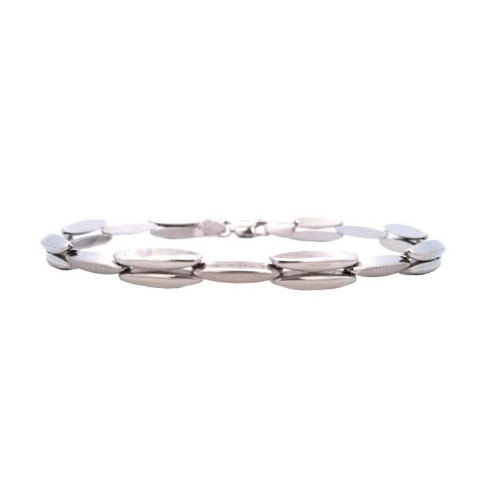 Estate Alternating Bar Link Bracelet in 14K White Gold