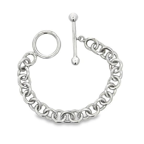 Estate Round Link Bracelet in Sterling Silver