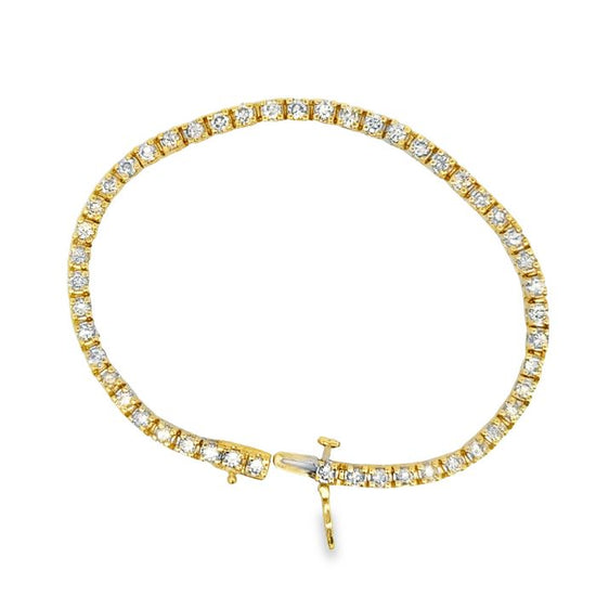 Estate Diamond Tennis Bracelet in 14K Yellow Gold