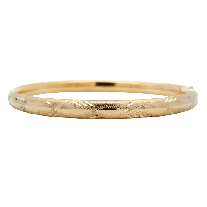 Estate Beverly Hills Gold Oval Bangle Bracelet in 14K Yellow Gold