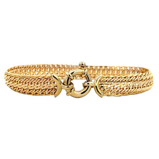 Estate 7" Flat Filigree Bracelet in 14K Yellow Gold