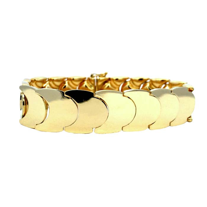 Estate 6.5" Fancy Link Bracelet in 14K Yellow Gold