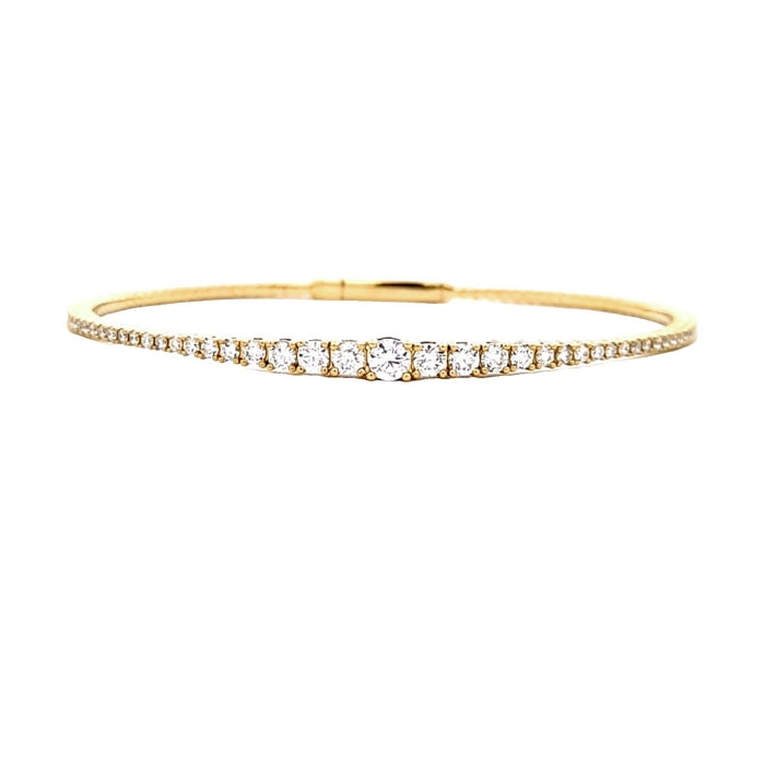 Mountz Collection Diamond Flexible Bangle Bracelet in 14K Yellow Gold