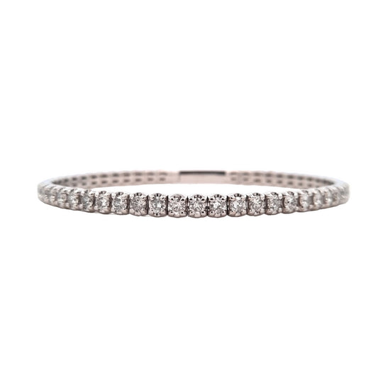 Mountz Collection Flexible Diamond Bangle Bracelet in 18K White Gold