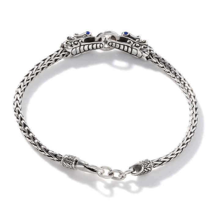 John Hardy Double Naga Head Slim Classic Chain Bracelet in Sterling Silver