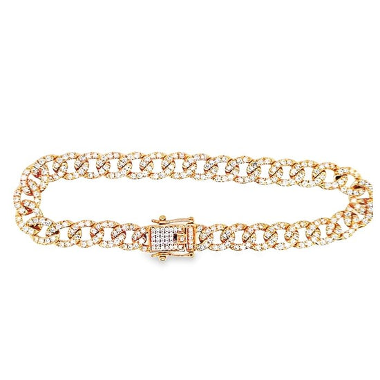 Mountz Collection 8" Pavé Diamond Cuban Link Bracelet in 14K Yellow Gold