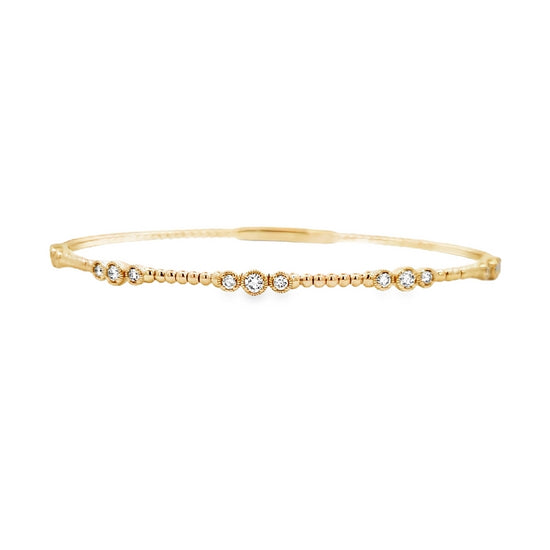 Mountz Collection Diamond Five Station Bangle in 14K Yellow Gold